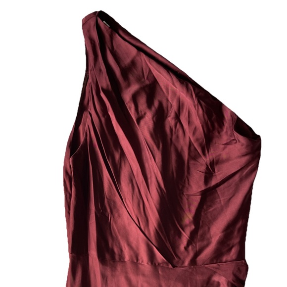 A.L.C Aster Draped Satin Gown in Black Cherry Brown Size 6 - Picture 8 of 15